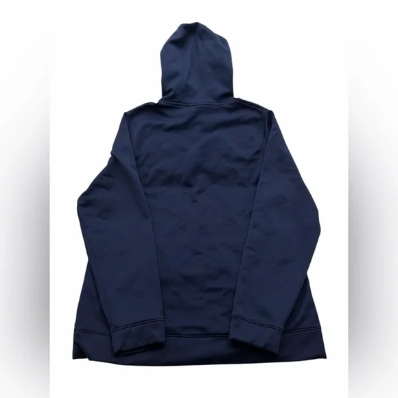 Under Armour Navy Blue Hoodie Pullover Logo XL Loose Fit - Picture 4 of 9